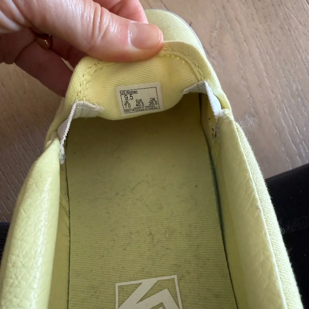 Vans Women’s 9.5 Slip-On Platform Sneakers in Greenish Yellow - Picture 6 of 8